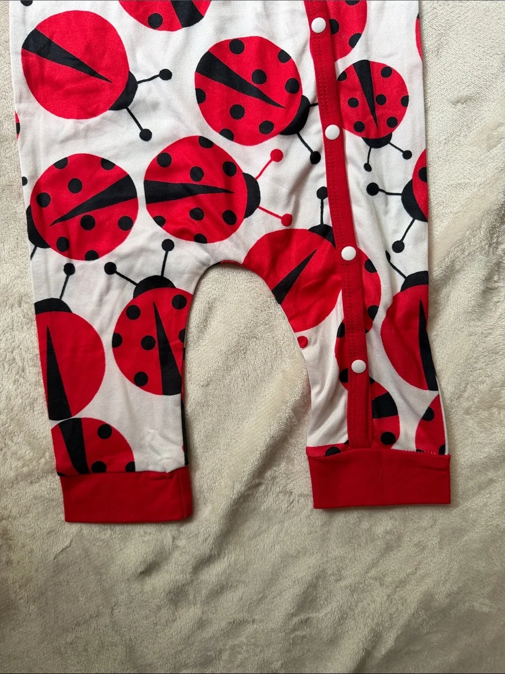 Red and White Ladybug Baby Onesie and Outfit  Bundle